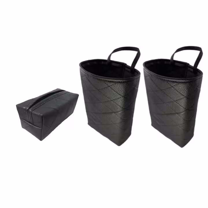 جای دستمال کاغذی خودرو مدل گلکسی به همراه سطل زباله خودرو بسته 3 عددی | کالا مکس