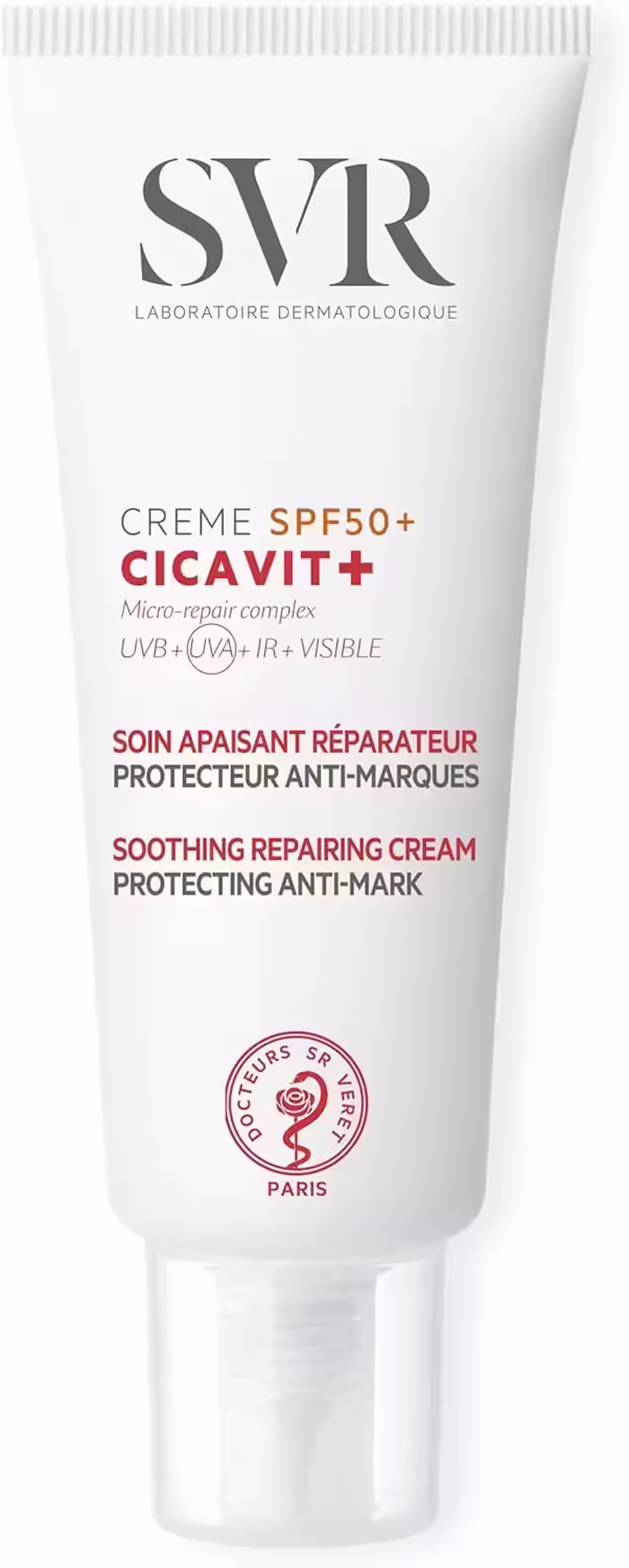 کرم ضد آفتاب ترمیم کننده والتیام بخش اس وی آر SVR مدل +Cicavit حجم 40 میل