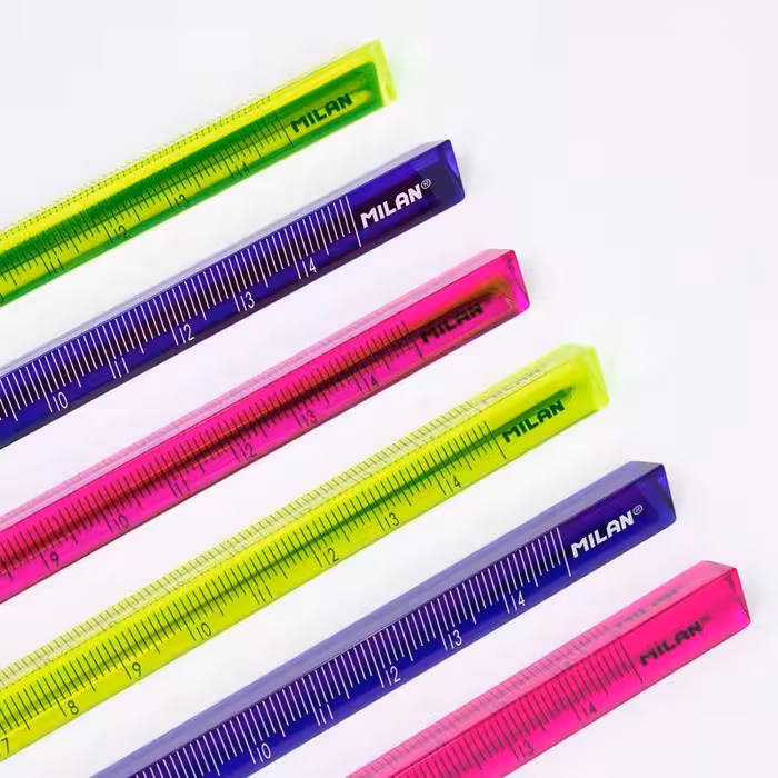 خط کش 15 سانتیمتری سه وجهی میلان