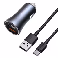 شارژر فندکی باسئوس  مدل TZCCJD-40W به همراه کابل تبدیل USB-C | کالا مکس