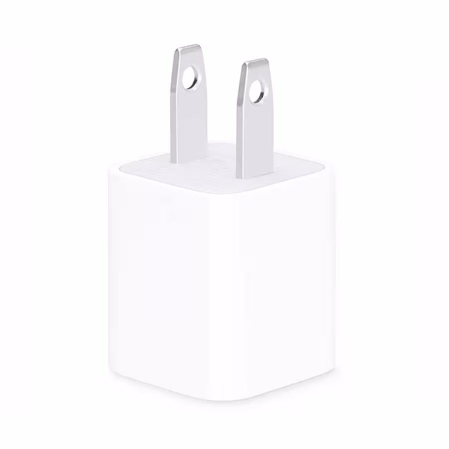 آداپتور شارژر دیواری 5 وات (5 ولت / 1 آمپر) طرح اپل Apple 5W USB Power Adapter (درجه یک)