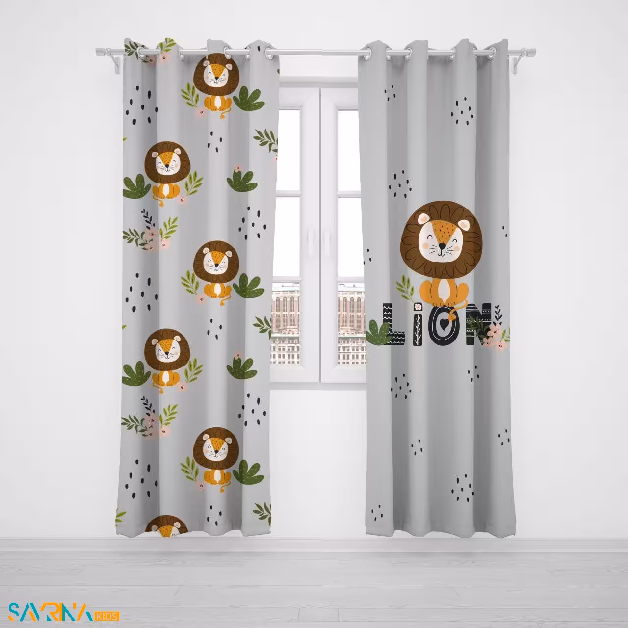 پرده پنلی بچگانه طرح شیر کد A3032