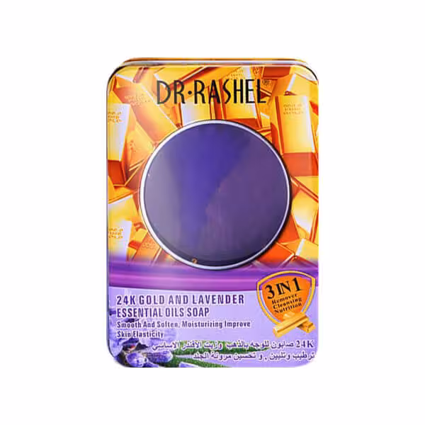 صابون صورت طلا دکتر راشل حاوی روغن گیاه اسطوخودوس