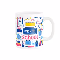 ماگ پادآفرین طرح مدرسه و لوازم تحریر کد 1552