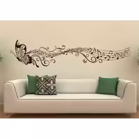 شابلون دیواری پروانه و نت موسیقی کد 818