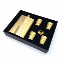 ست قمقمه جیبی چهار شات استیل طلایی کد a530362