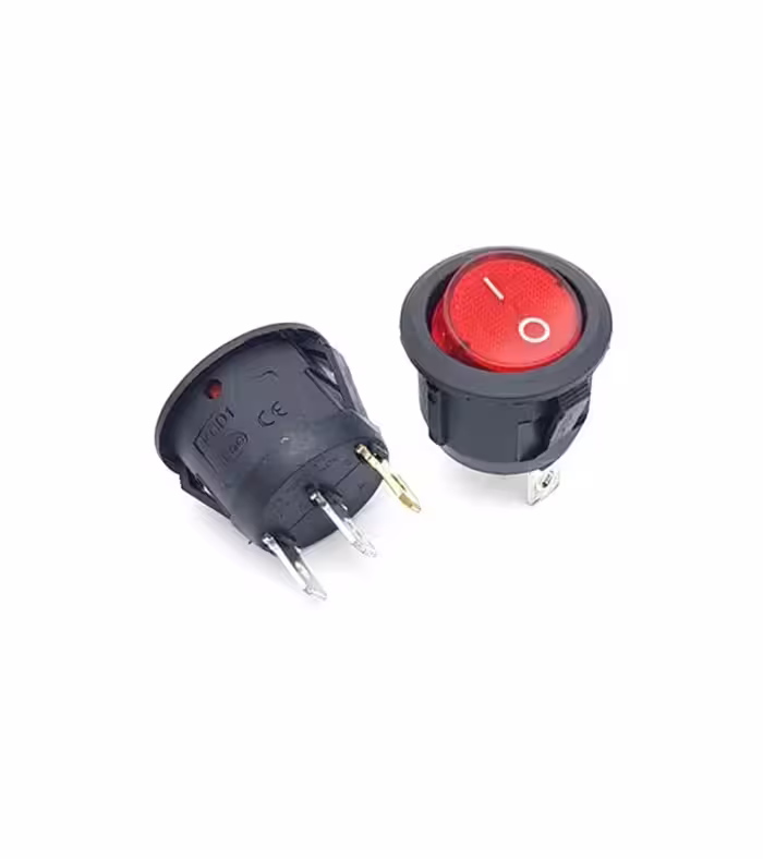 کلید راکر گرد چراغدار دو حالته 3 پین KCD3-601N