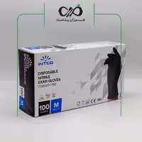 دستکش نیتریل مشکی 100 عددی Medium (10 بسته)