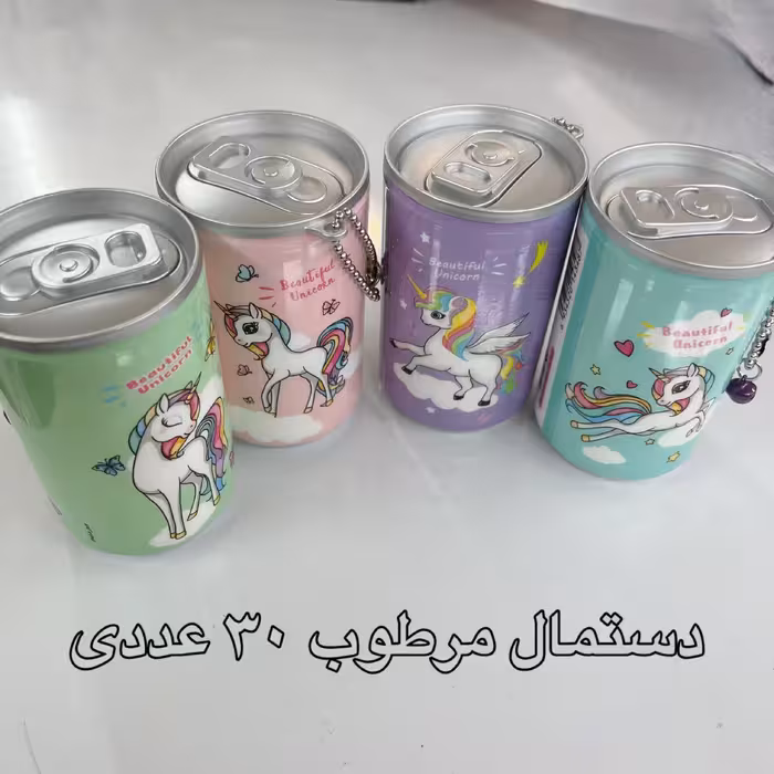 دستمال مرطوب طرح قوطی نوشابه یونیکورن 30عددی