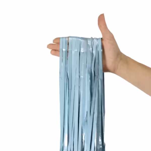 پرده تزئینی متالایز آبی رستیک