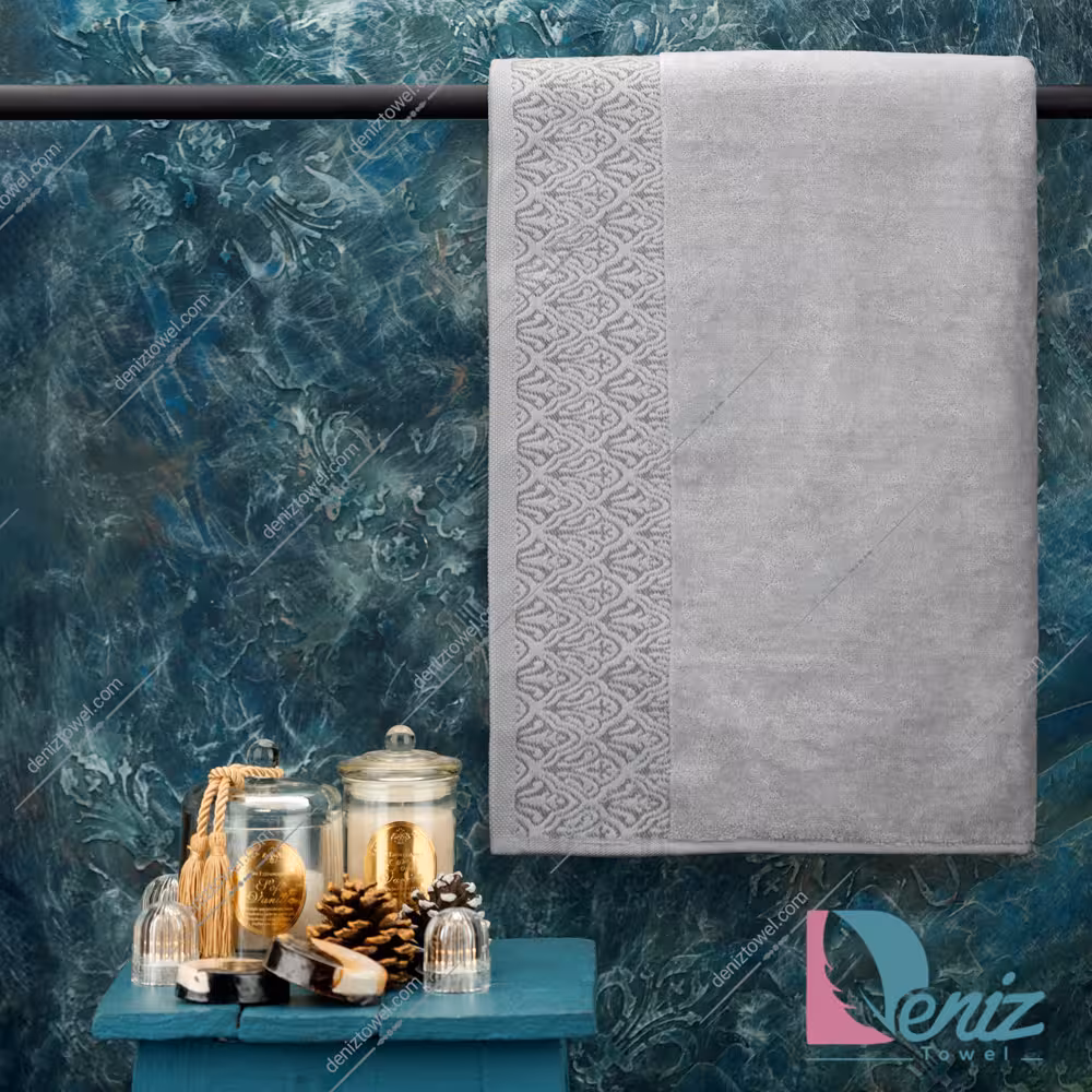 حوله حمامی طرح کاریزما رنگ طوسی