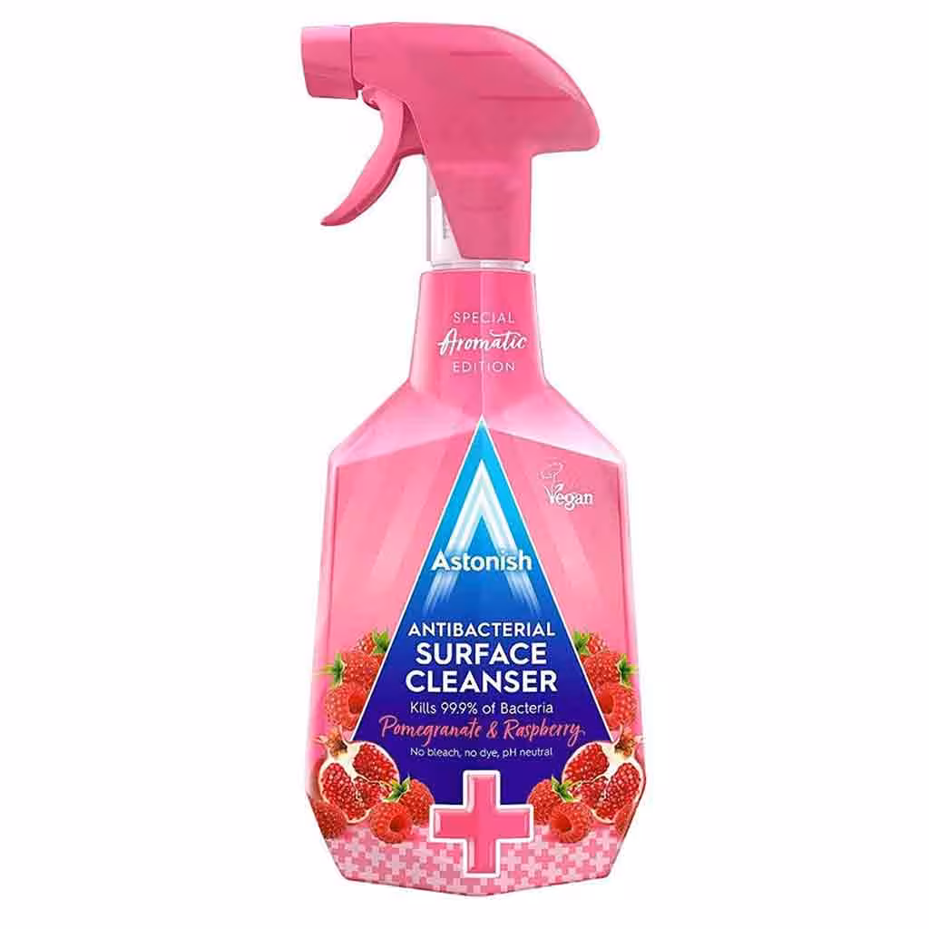 اسپری پاک کننده انگلیسی آستونیش Astonish Pomegranate & Raspberry با رایحه انار و تمشک 750 میل