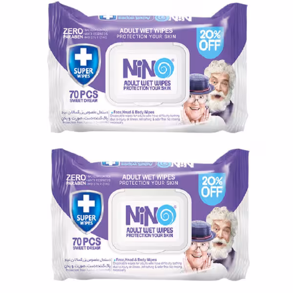 دستمال مرطوب نینو کد 4020 بسته 70 عددی