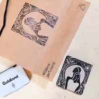 مهر دستساز لینولئوم  طرح زن و مرد