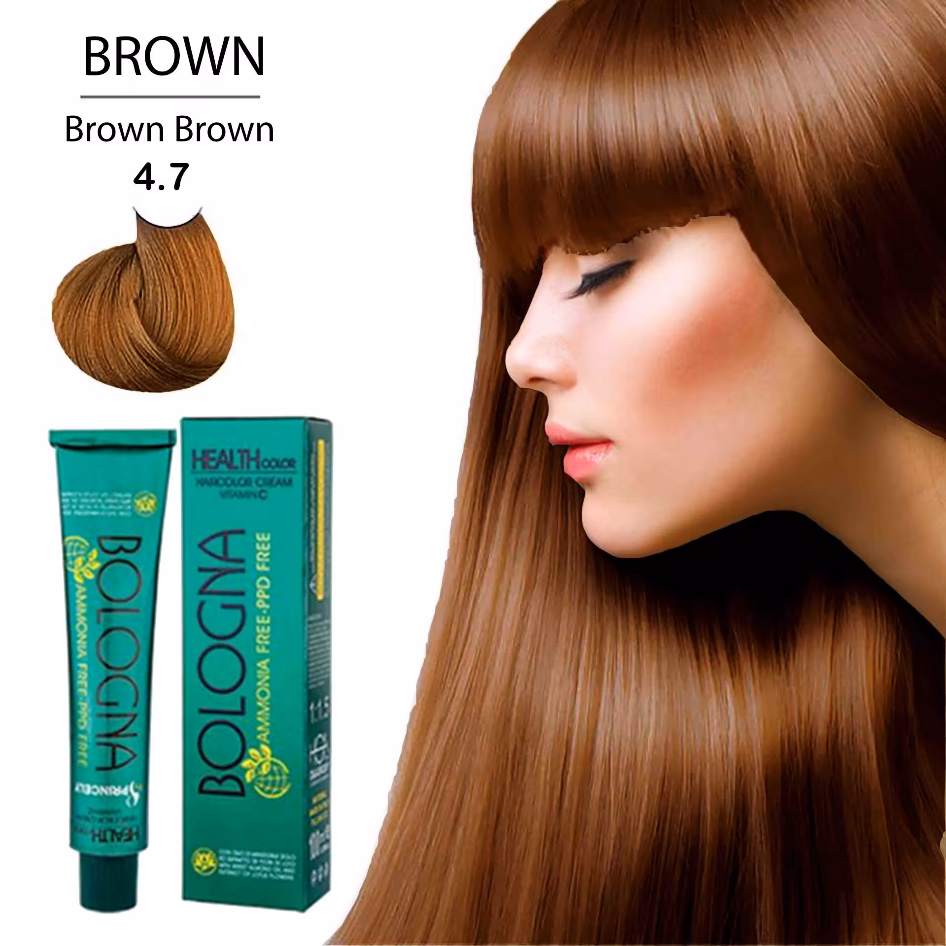 رنگ مو بدون آمونیاک بلونیا 100میل Brown Brown 4.7