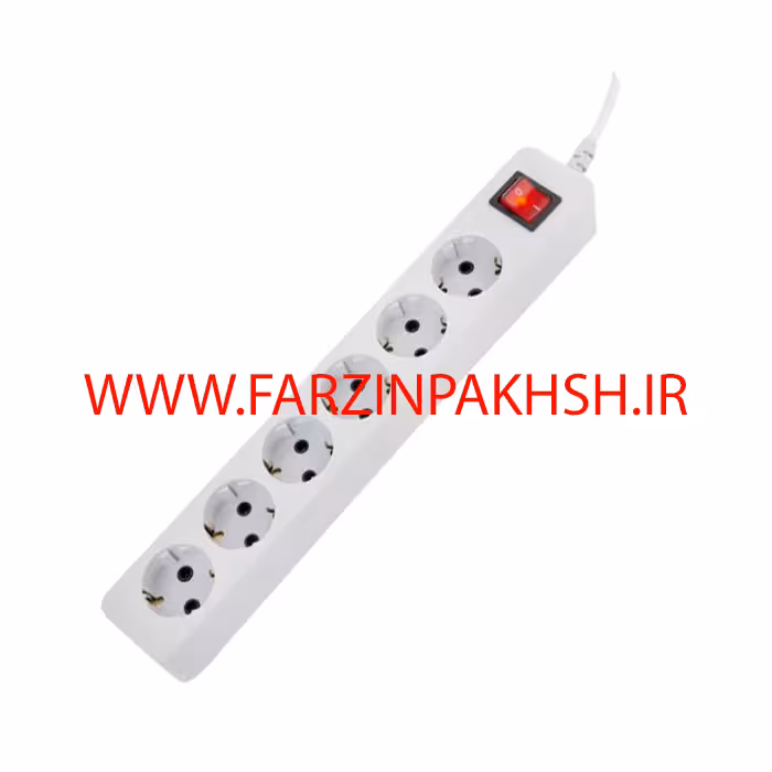 چند راهی برق شش خانه ارتدار با کلید و کابل 3 پارت الکتریک مدل شهاب 658