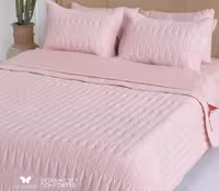 لحاف دونفره بهاره طرح کاج رنگ صورتی