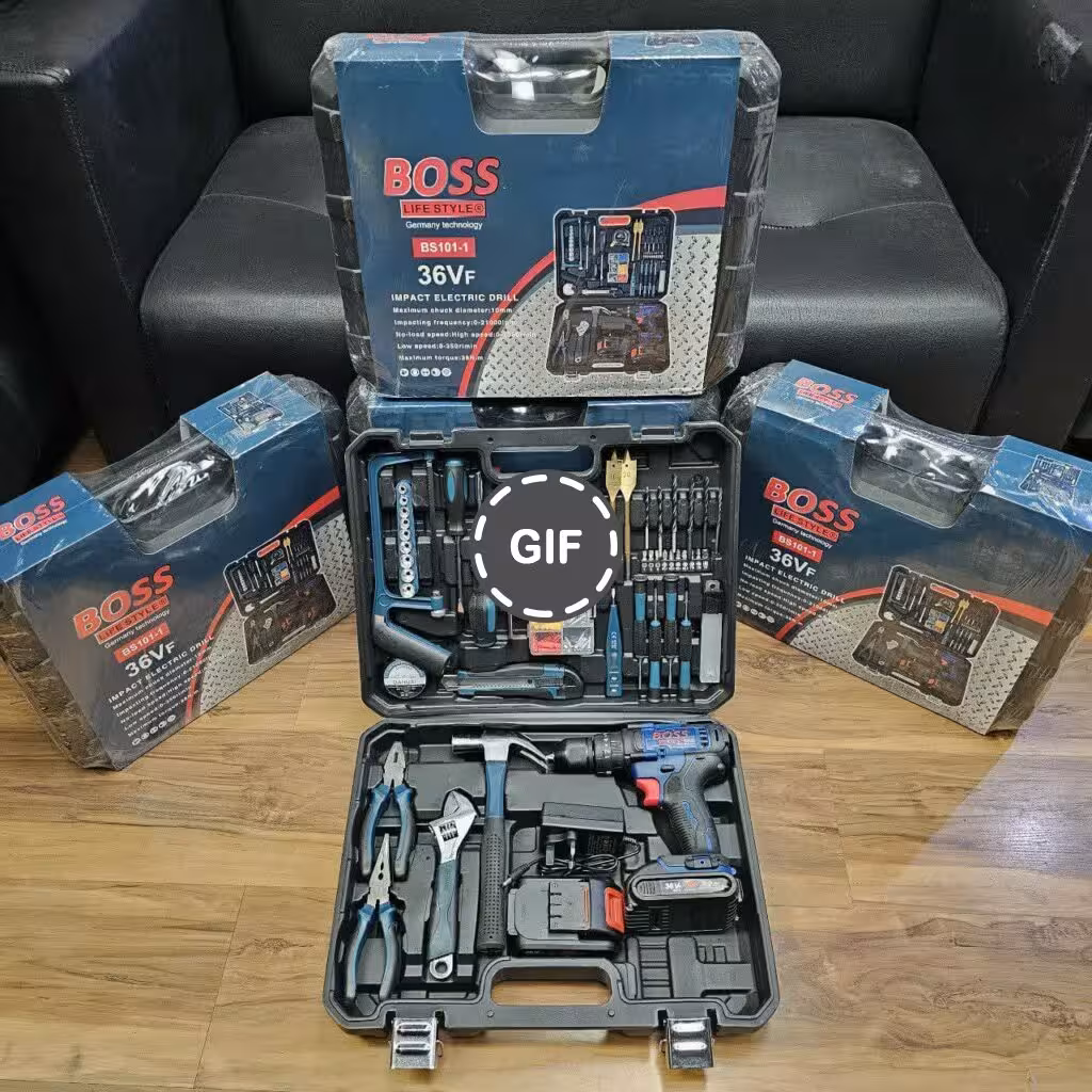 پک دریل شارژی چکشی 36 ولت باس B-kitblue-36