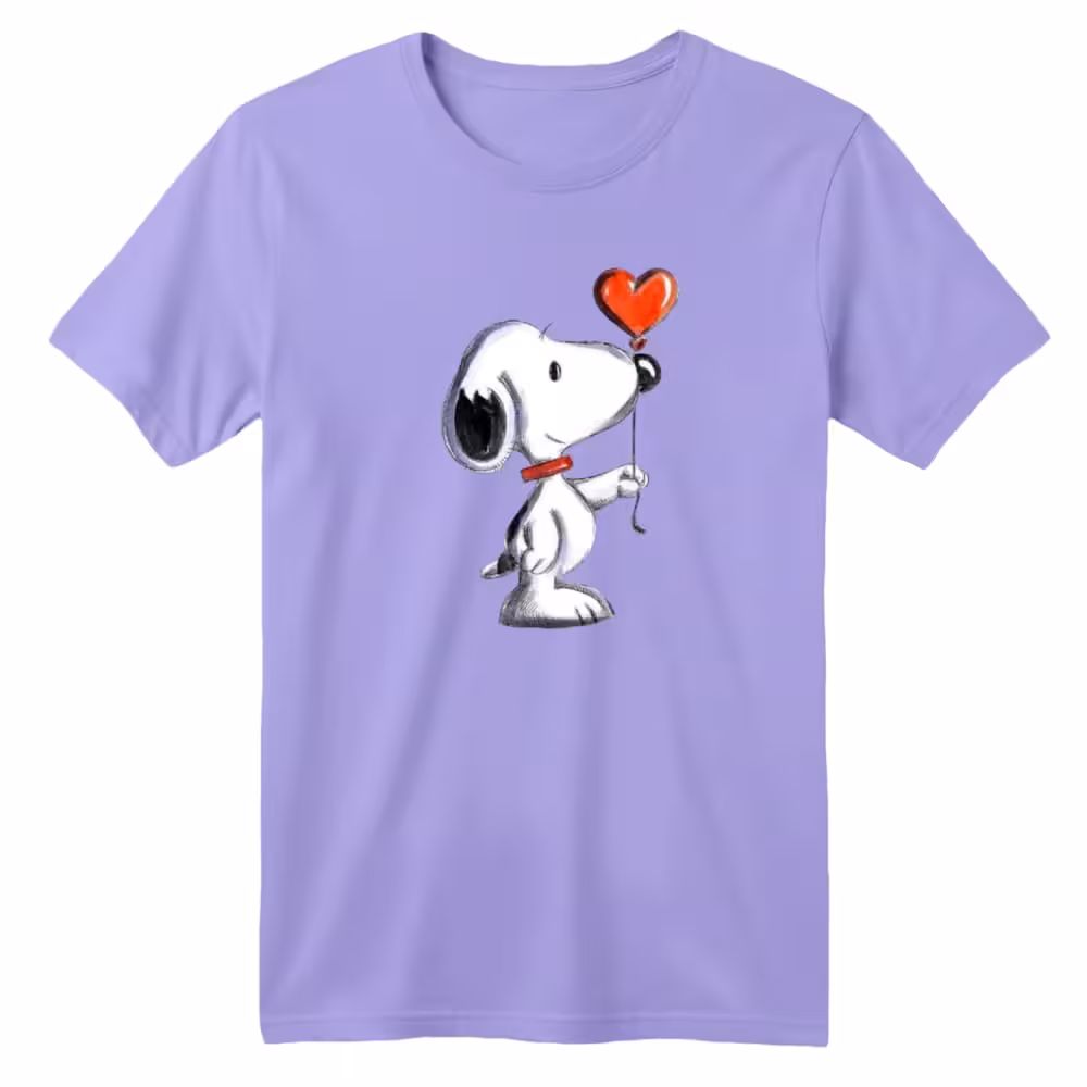 تی شرت آستین کوتاه بچگانه مدل اسنوپی کد 33 رنگ یاسی