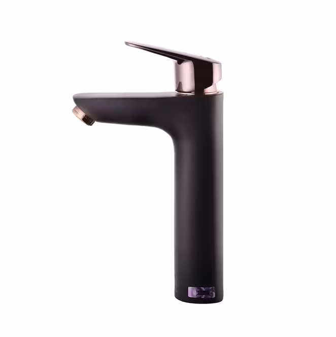 شیر روشویی پایه بلند درخشان مدل هانس بلک رز – مشکی رزگلد