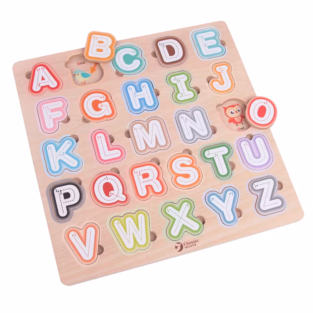پازل چوبی الفبا انگلیسی کلاسیک ورد Classic World