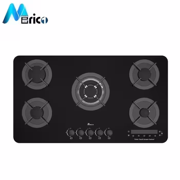 گاز رومیزی بیمکث کد 5091T پنج شعله شیشه مشکی