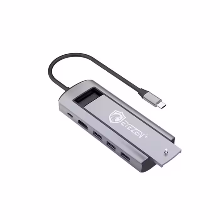 هاب 6 پورت Type-c ایزن پلاس مدل EUH-02