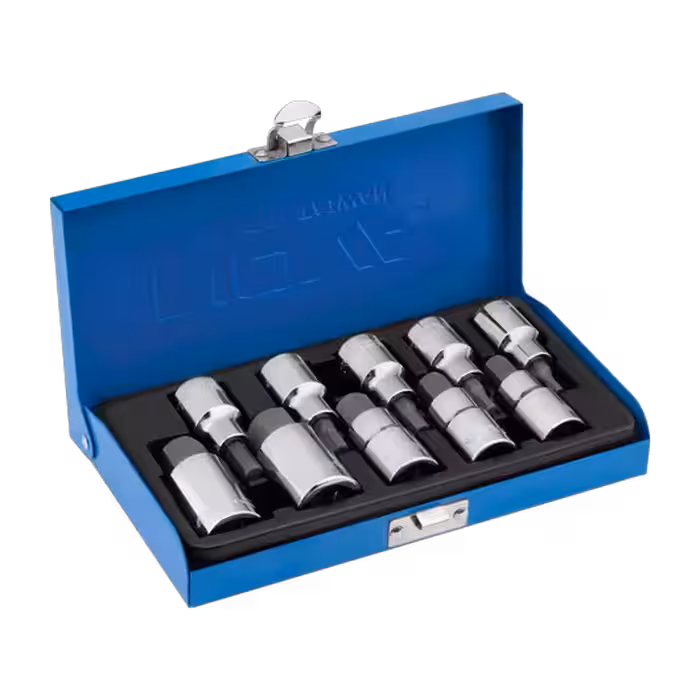 جعبه بکس 1/2 اینچ 10 پارچه آلنی شش گوش نووا مدل 7004