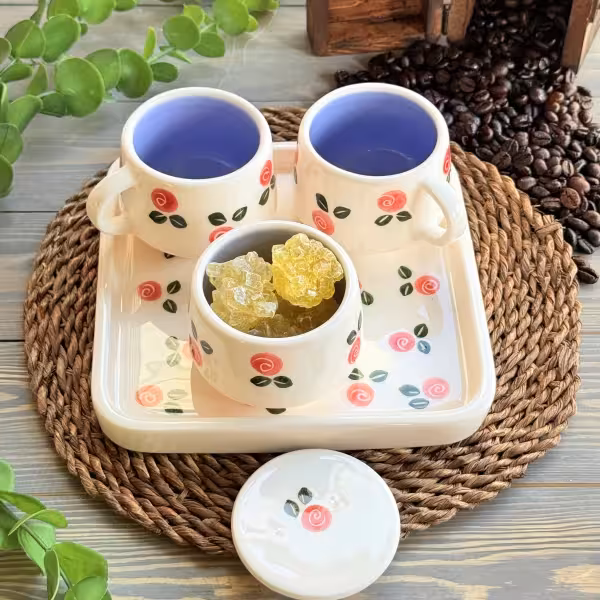 چای خوری بهاری دو نفره بنفش