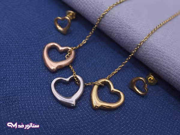 نیم ست استیل جدید طرح سه قلب N8174