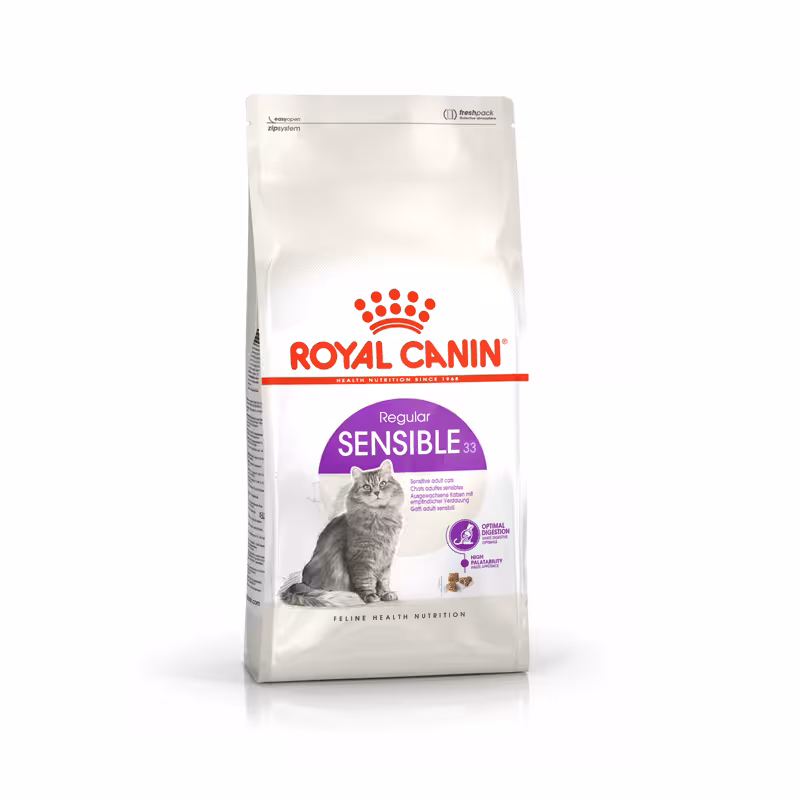 غذای خشک گربه بالغ با گوارش حساس رویال کنین Royal Canin Sensible Adult Cats وزن 2 کیلوگرم
