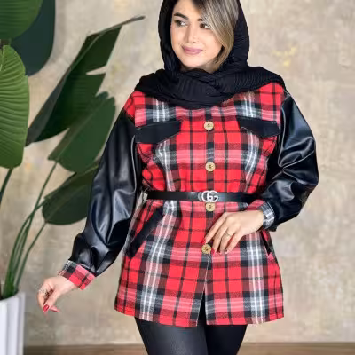 پالتوفوترآستین چرمبا کمربند