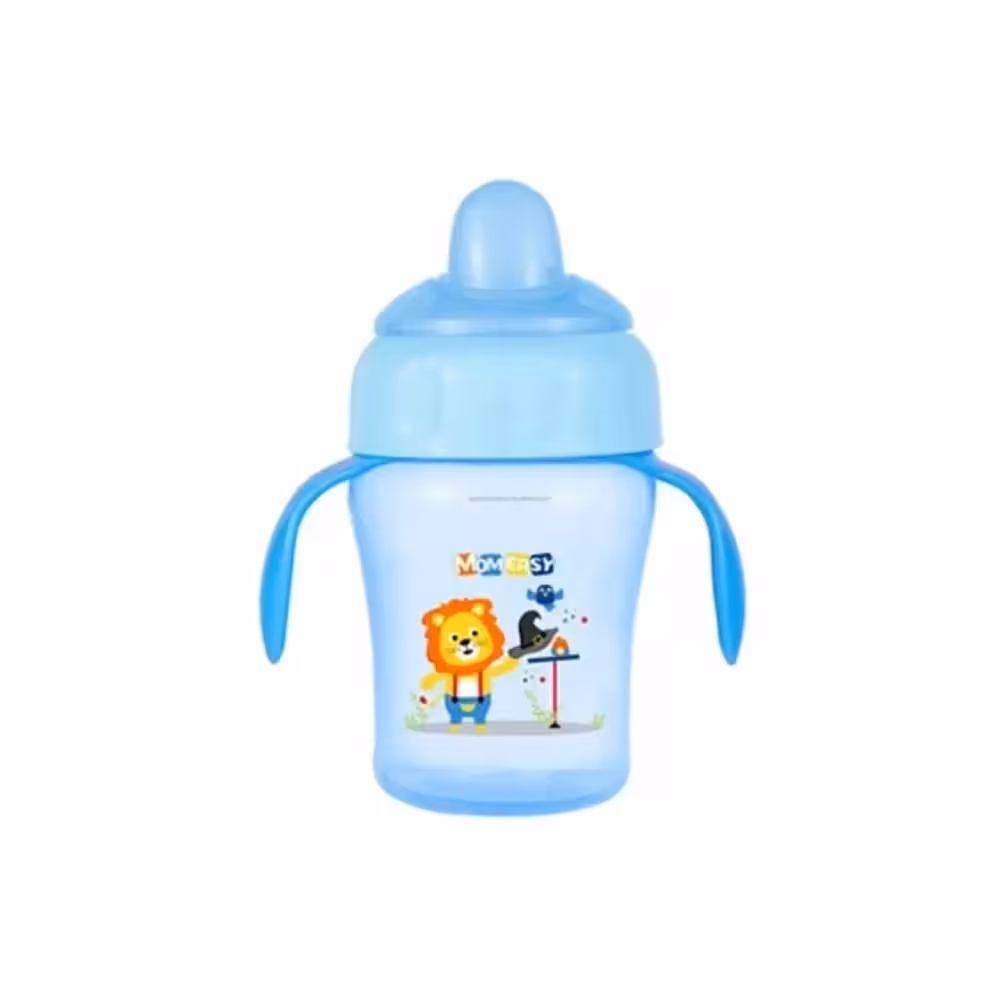 لیوان دسته دار و نی دار طرح حیوانات حجم 240 میلی لیتر