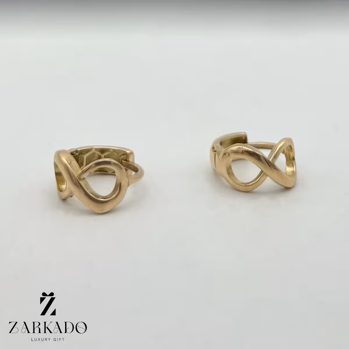 گوشواره حلقه ای طلا طرح بی نهایت کد E9017
