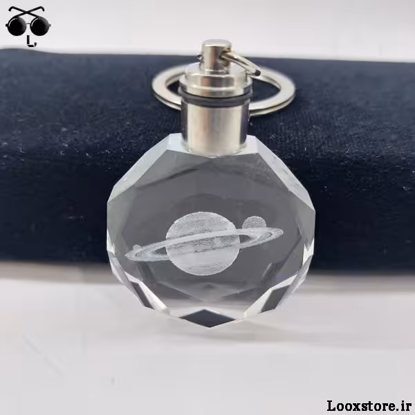 جاکلیدی چراغ دار کریستالی مدل سیاره زحل