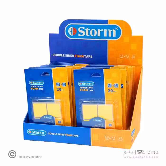 چسب دوطرفه1میل فوم مربع 3/5*3/5 سانت 20عددی استورم کدHL-102235