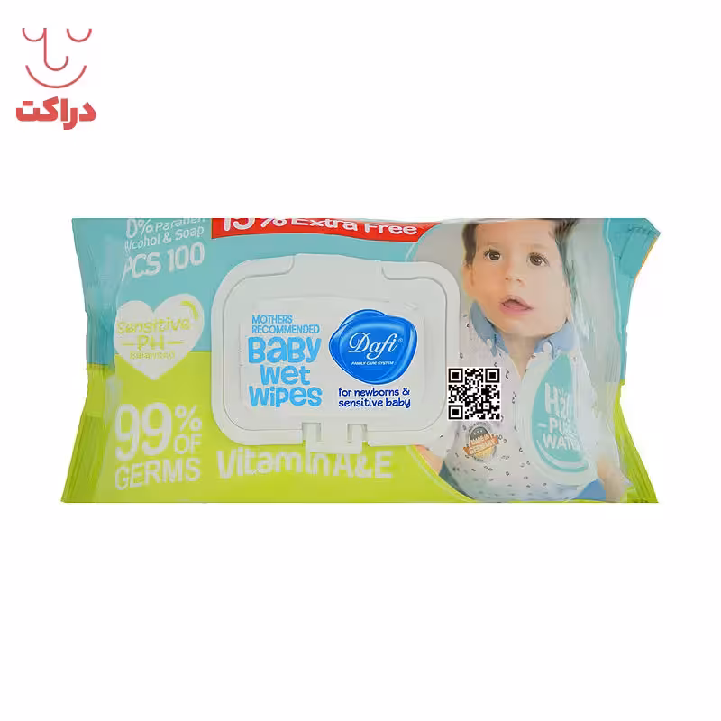 دستمال مرطوب کودک دافی حاوی عصاره کالاندولا 100 عددی