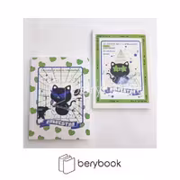 رث / دفتر یادداشت / دوختی / طرح گربه سیاه / 40 برگ / سایز A6