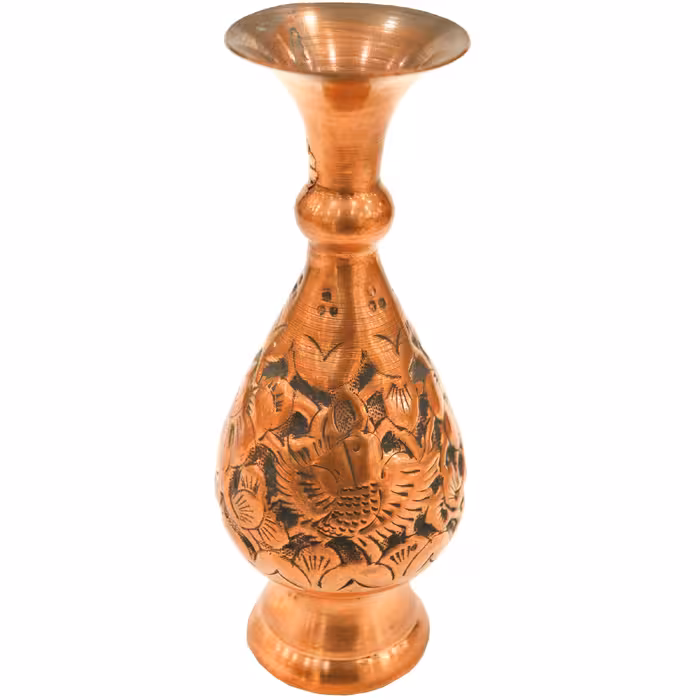 ست 3 تکه شکلات خوری و گلدان قلمزنی مدل سیاه قلم