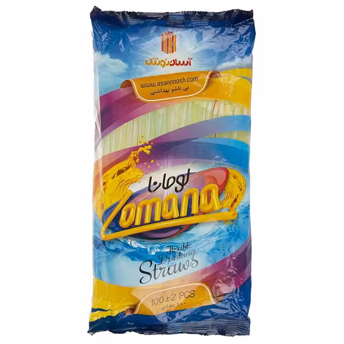 نی نوشیدنی آسان نوش مدل lomana چهار بسته 100 عددی