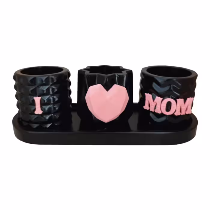 گلدان دکوری مدل ای لاو مام کد mom24598 مجموعه سه عددی