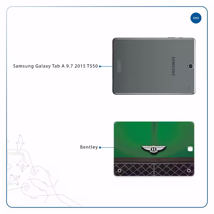 برچسب پوششی ماهوت مدل Bentley مناسب برای تبلت سامسونگ Galaxy Tab A 9.7 2015 T550