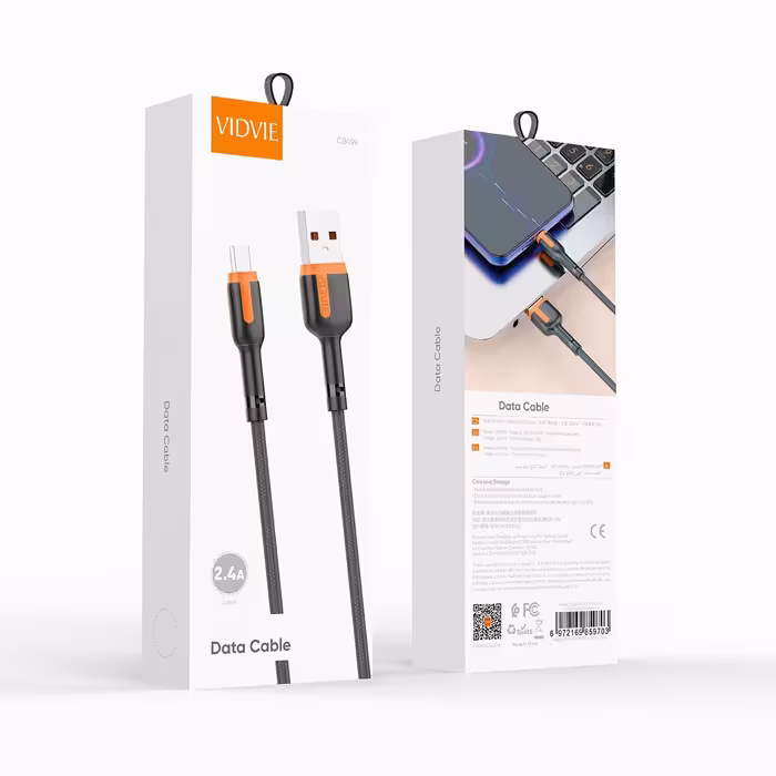 کابل شارژر USB به USB -C ویدوی مدل CB499 طول 1.2 متر