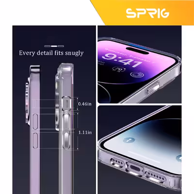 کاور اسپریگ مدل Full-Clear مناسب برای گوشی موبایل اپل iPhone 14 Pro به همراه محافظ صفحه نمایش