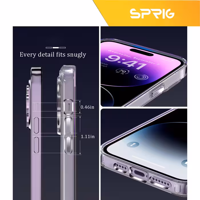 کاور اسپریگ مدل Full-Clear مناسب برای گوشی موبایل اپل iPhone 14 Pro به همراه محافظ صفحه نمایش