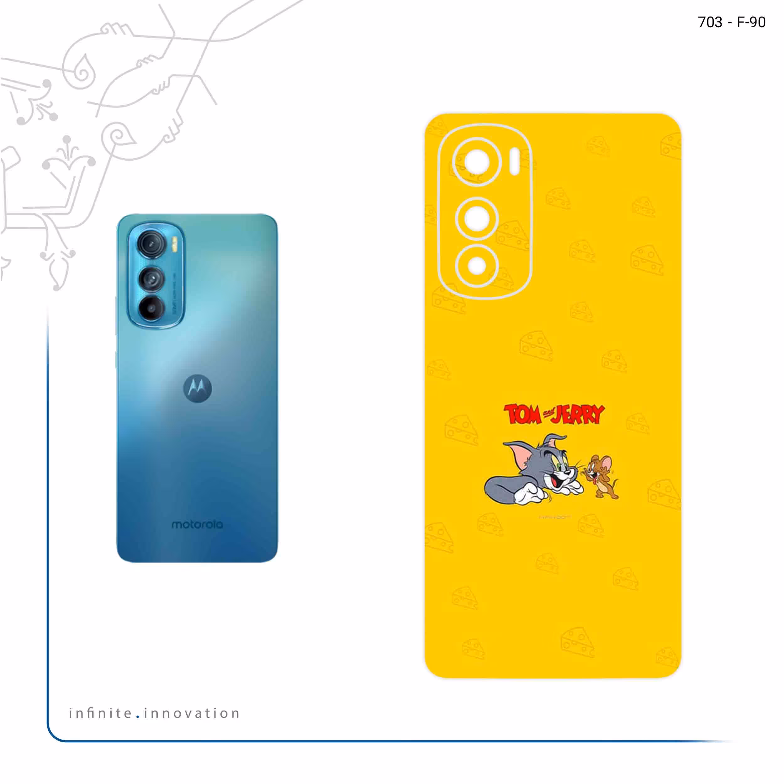 برچسب پوششی ماهوت مدل Tom and Jerry مناسب برای گوشی موبایل موتورولا Edge 30