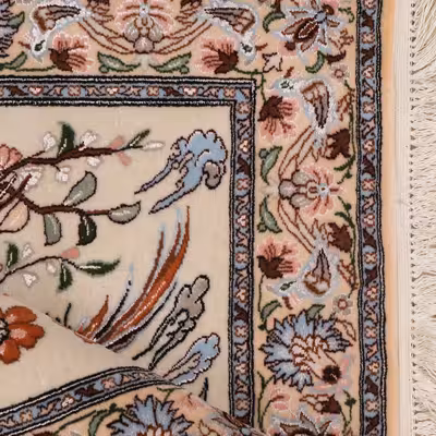 فرش دستبافت یک متری طرح شکارگاهی کد 1402915