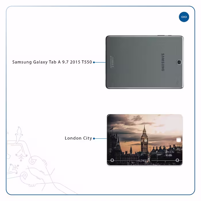 برچسب پوششی ماهوت مدل London City مناسب برای تبلت سامسونگ Galaxy Tab A 9.7 2015 T550