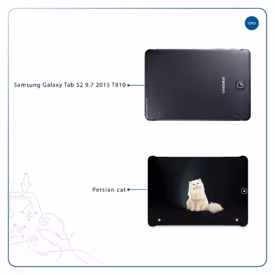 برچسب پوششی ماهوت مدل Persian cat مناسب برای تبلت سامسونگ Galaxy Tab S2 9.7 2015 T810