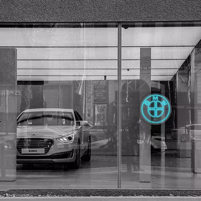 چراغ دیواری نئون دیزاین طرح Bmw_TBL